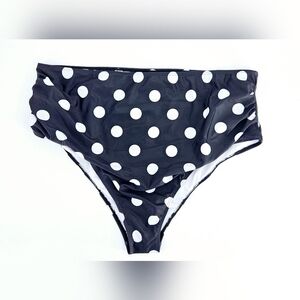 Women's Plus Size Swim Bottoms Black White Polka Dot XXXL NWOT